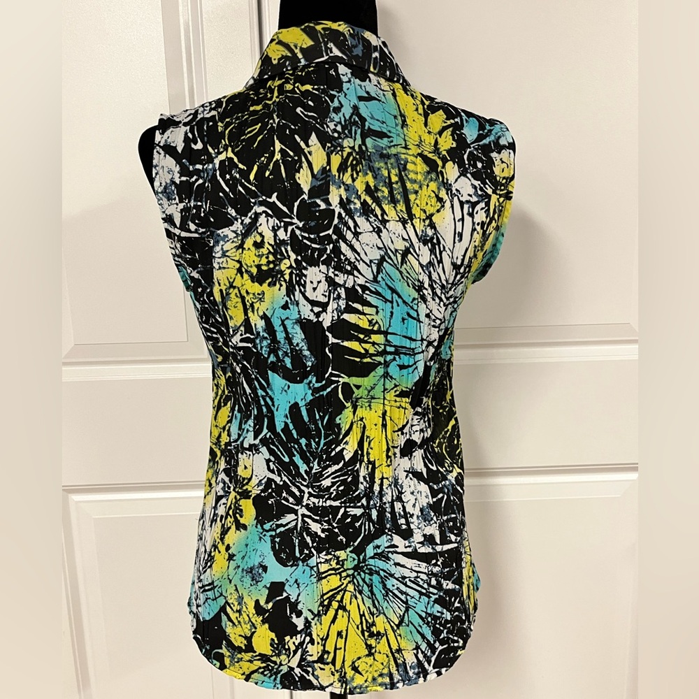 Style & CO. Crinkle Ruffle Button Down Top - Picture 3 of 7